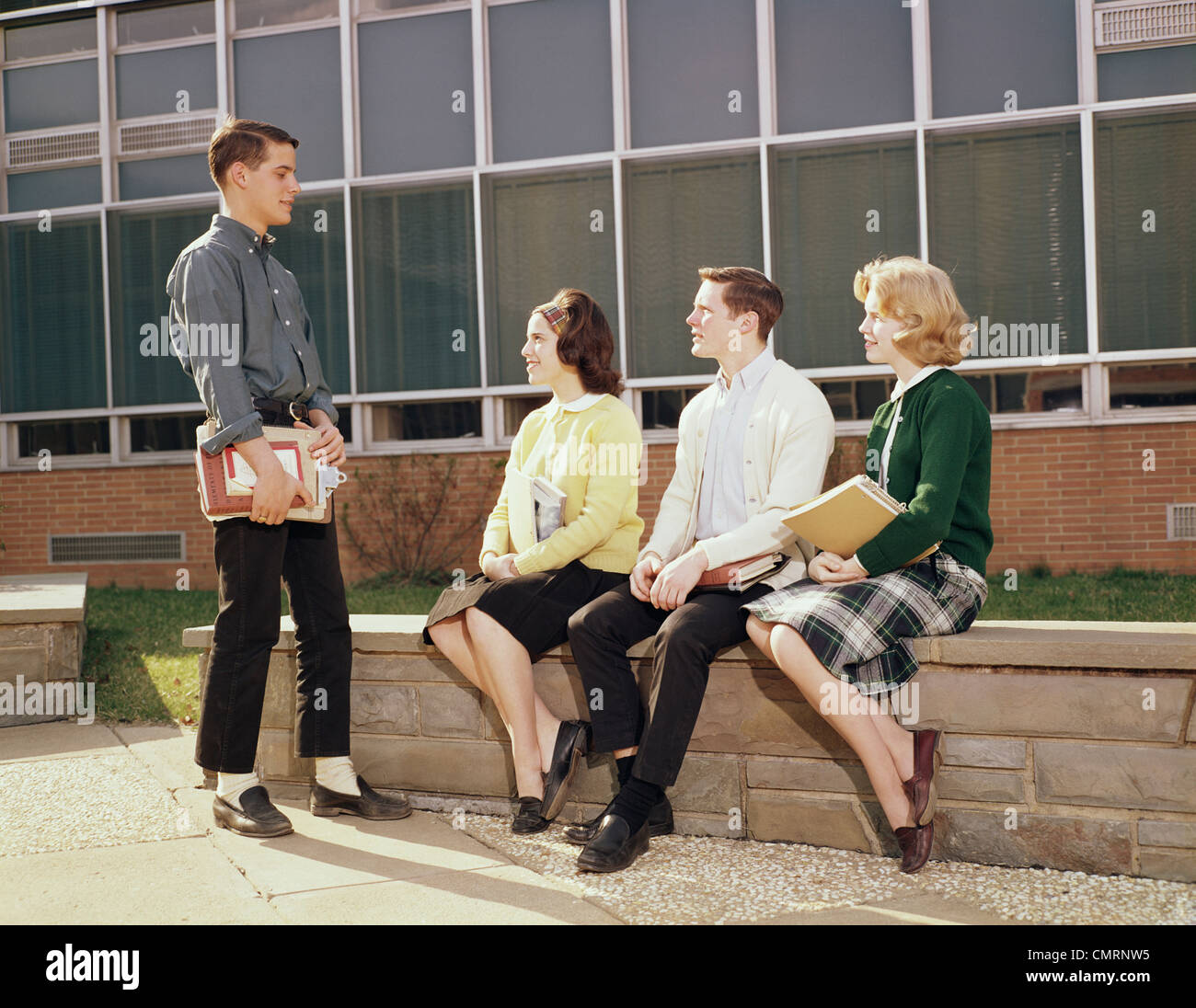 1960 1960s Cheltenham High School Students Books Learning Boys Girls Stock Photo Alamy