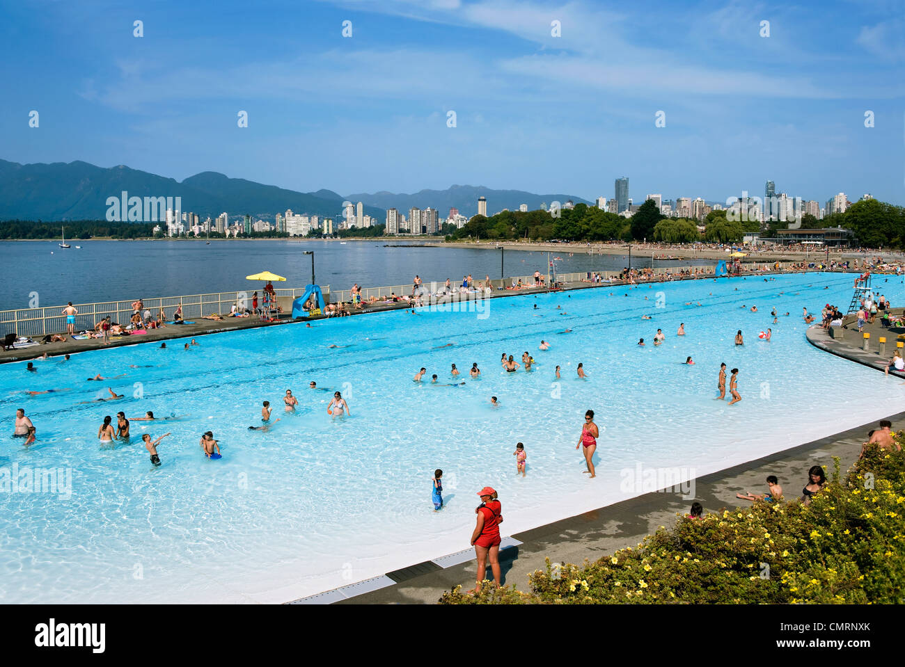 Kitsilano Pool, on English Bay, Vancouver, British Columbia Stock Photo