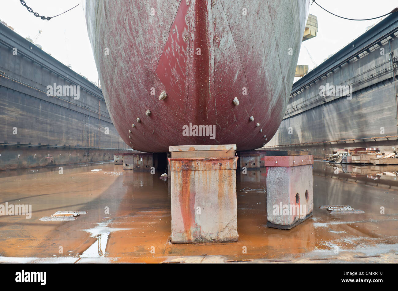 Ship in Dry Dock Stock Photo - Alamy
