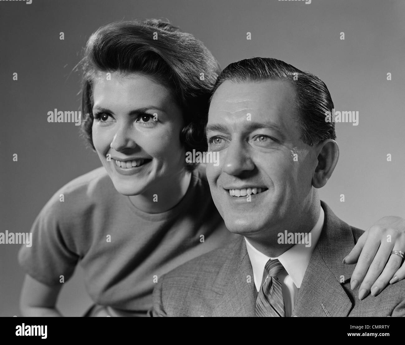 Portrait happy men women Black and White Stock Photos & Images - Alamy