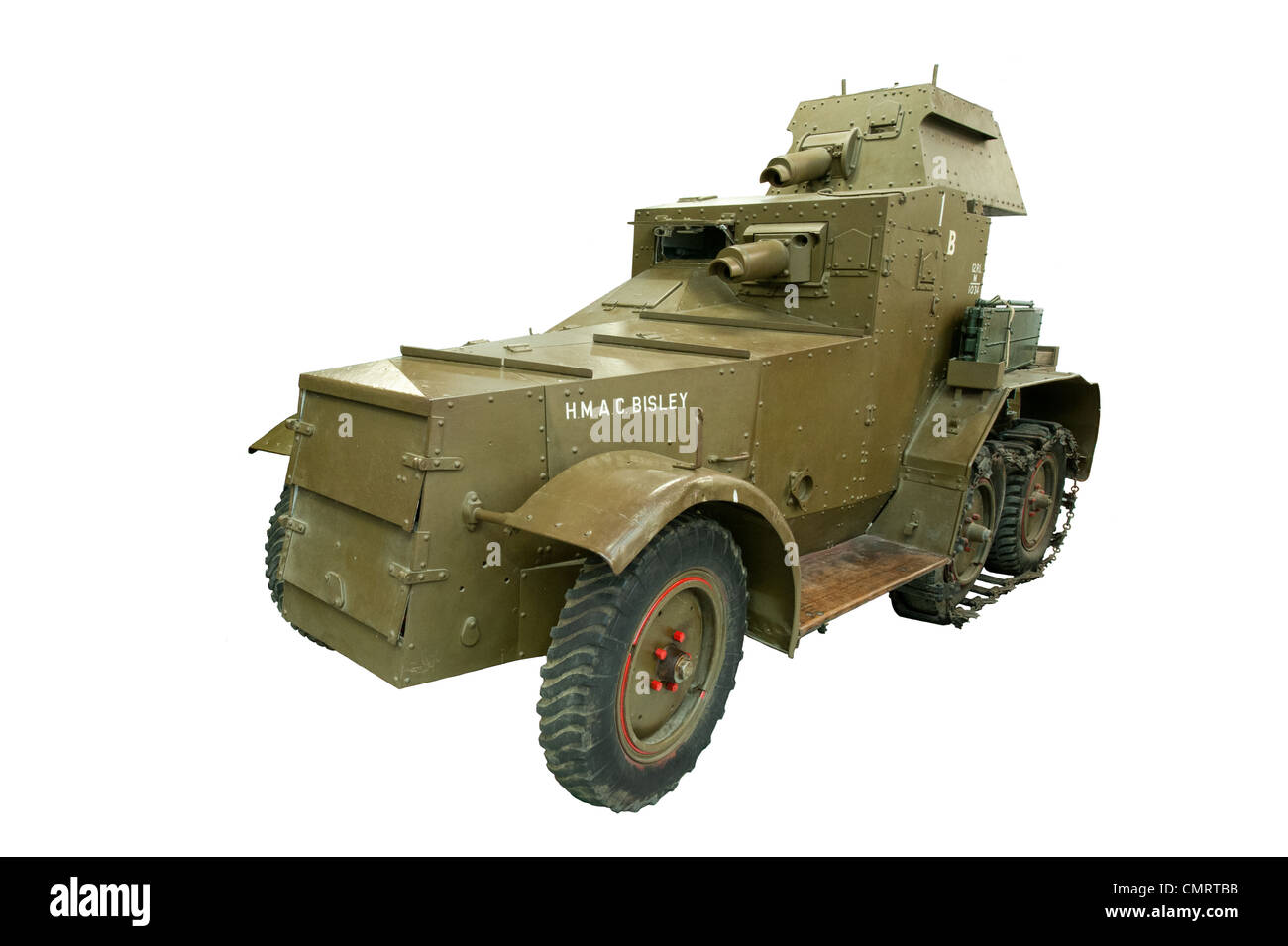 A cut out of a Crossley Mk 1 Half Tracked Armoured Car used by British forces during WW2 Stock Photo