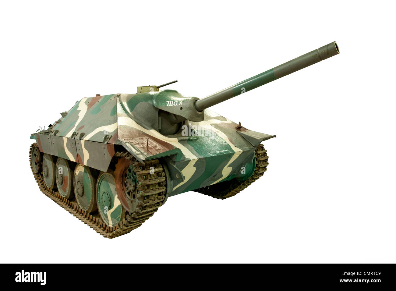 A cut out of a Hetzer Jagdpanzer 38(f) Tank Destroyer used by Nazi German forces during WW2 Stock Photo