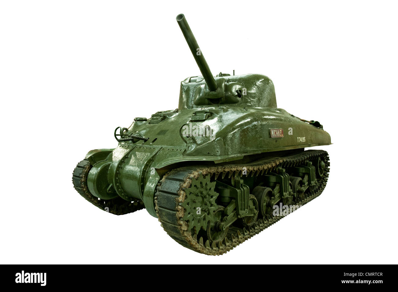A cut out of an American M4A1 Sherman II Medium Tank used by US & allied forces during WW2 Stock Photo
