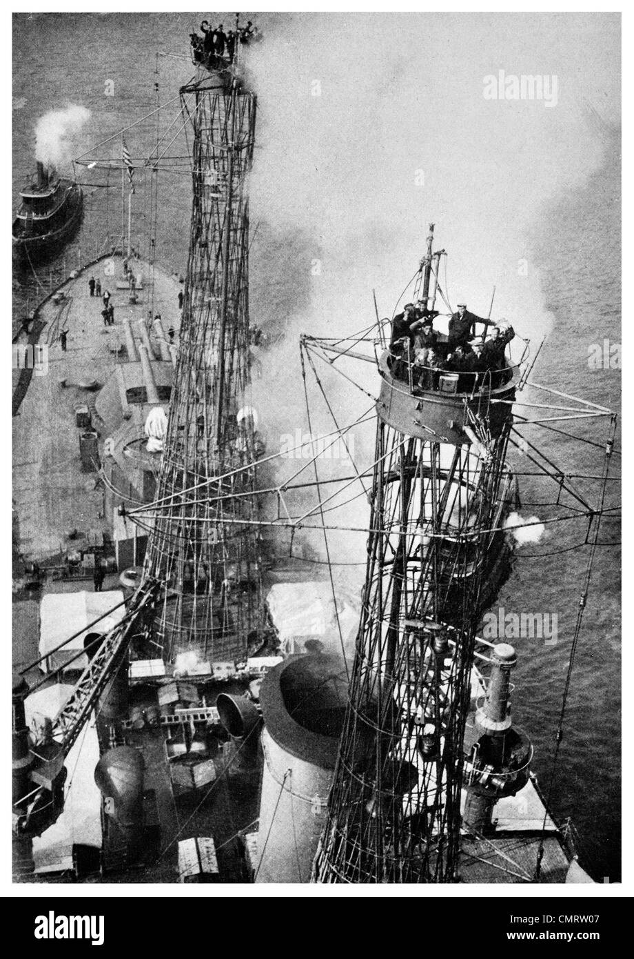 1918 Dreadnaught battleship construction finishing touches Stock Photo