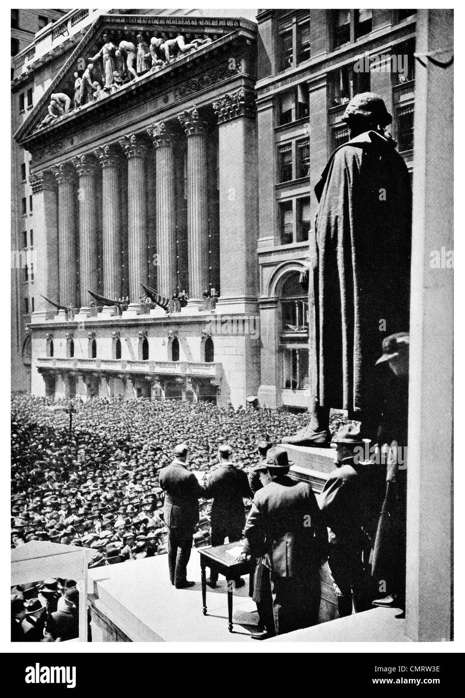 1918 New York Stock Exchange during Liberty Loan Campaign Stock Photo