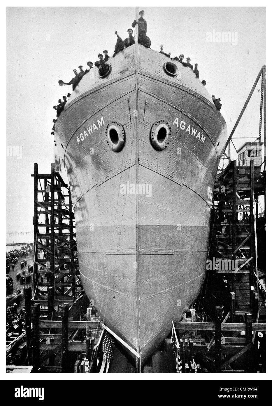 1918 Agawam First Fabricated ship ever built Hog Island  Philadelphia, Pennsylvania Stock Photo