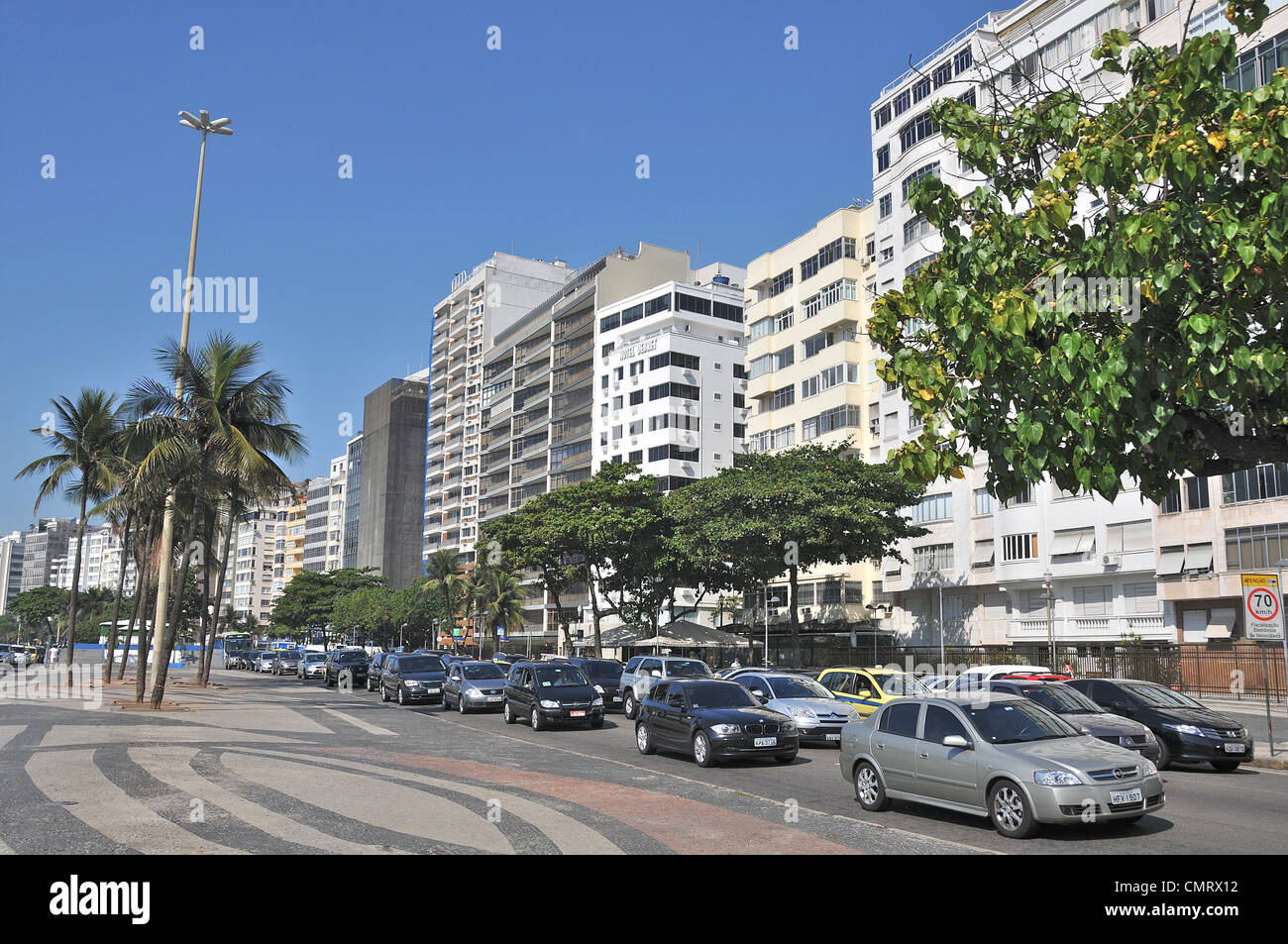 road scene, Copacabana, Rio de Janeiro, Brazil Stock Photo