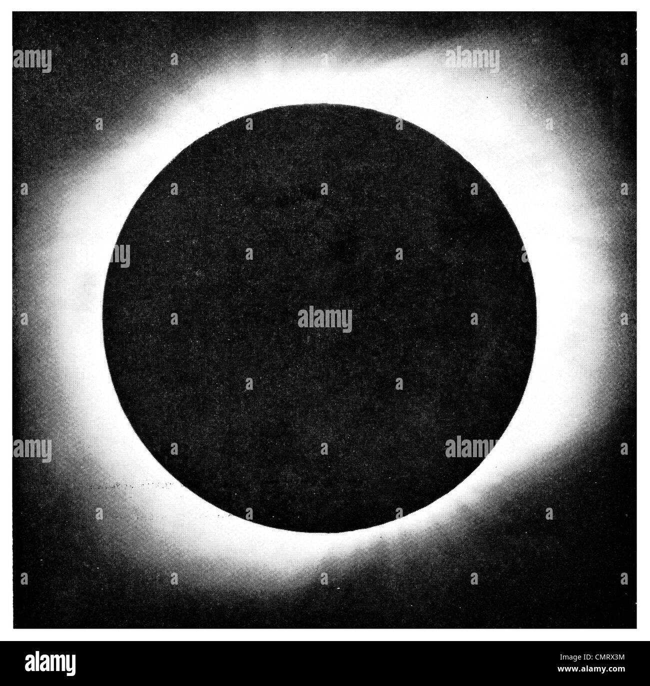 1919 Corona Sun Total Eclipse Moon solar Stock Photo