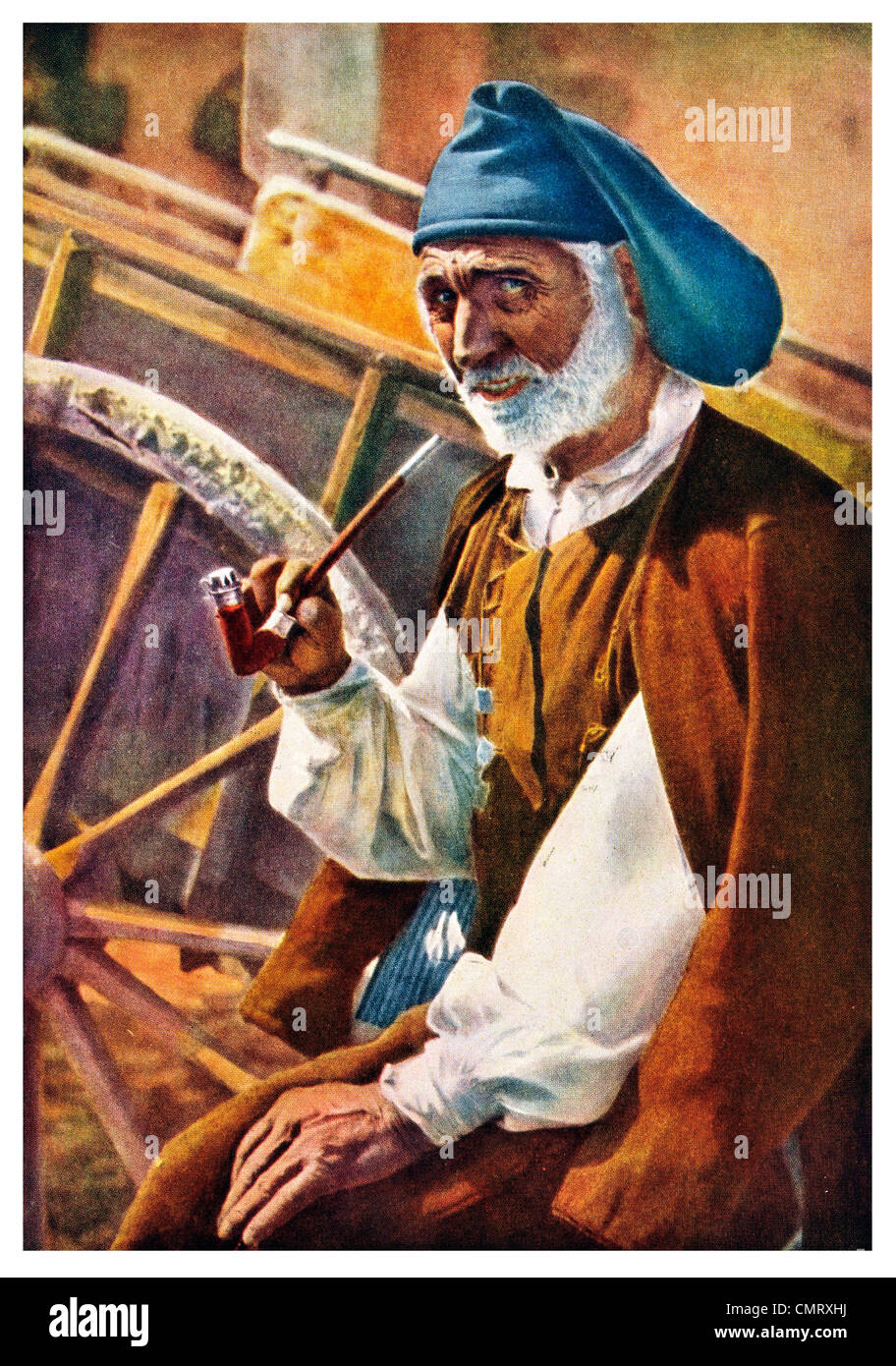 1923 Old Sardinian in the islands mining district of Iglesias Stock Photo