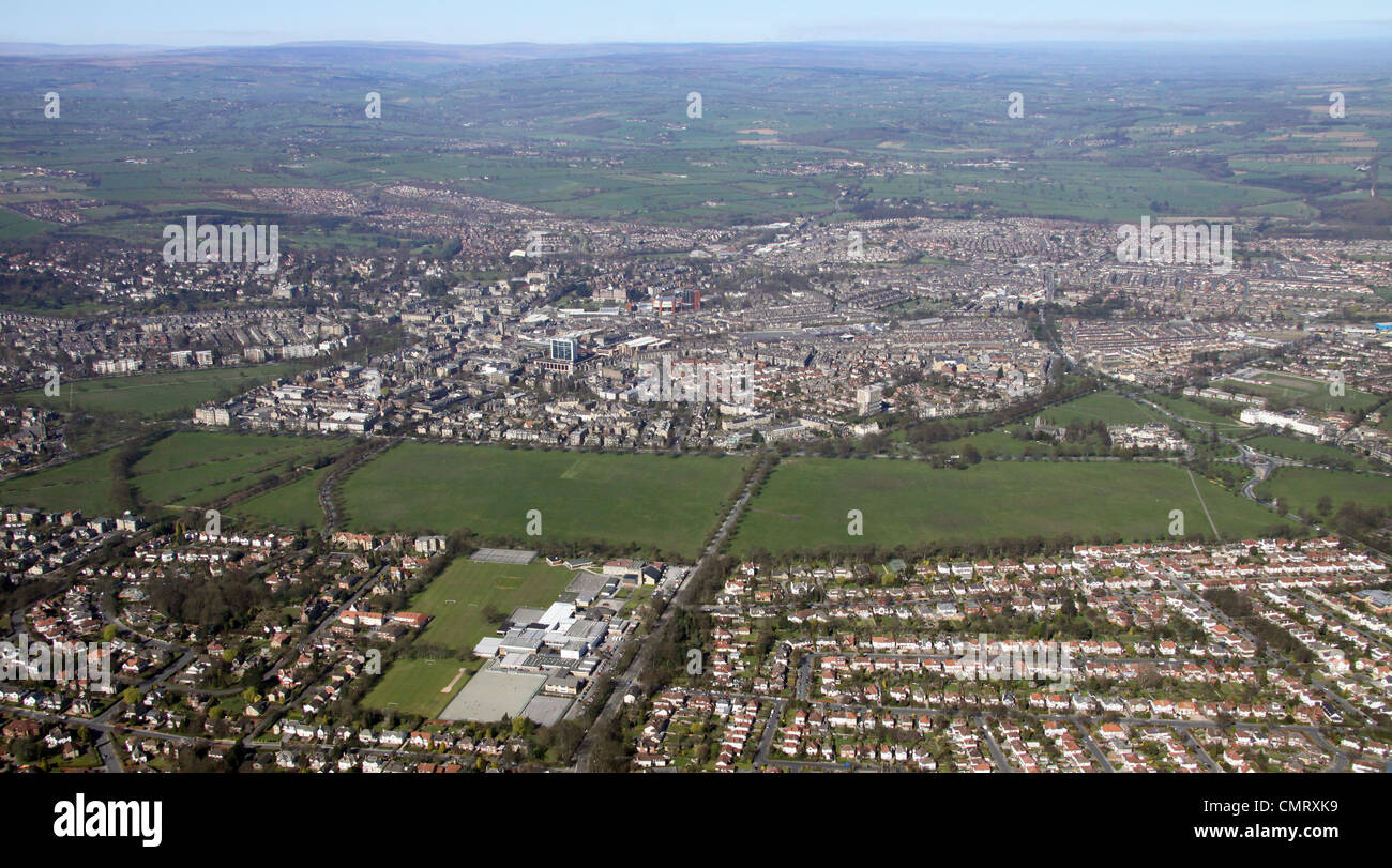 aerial view of The Stray and Harrogate Stock Photo