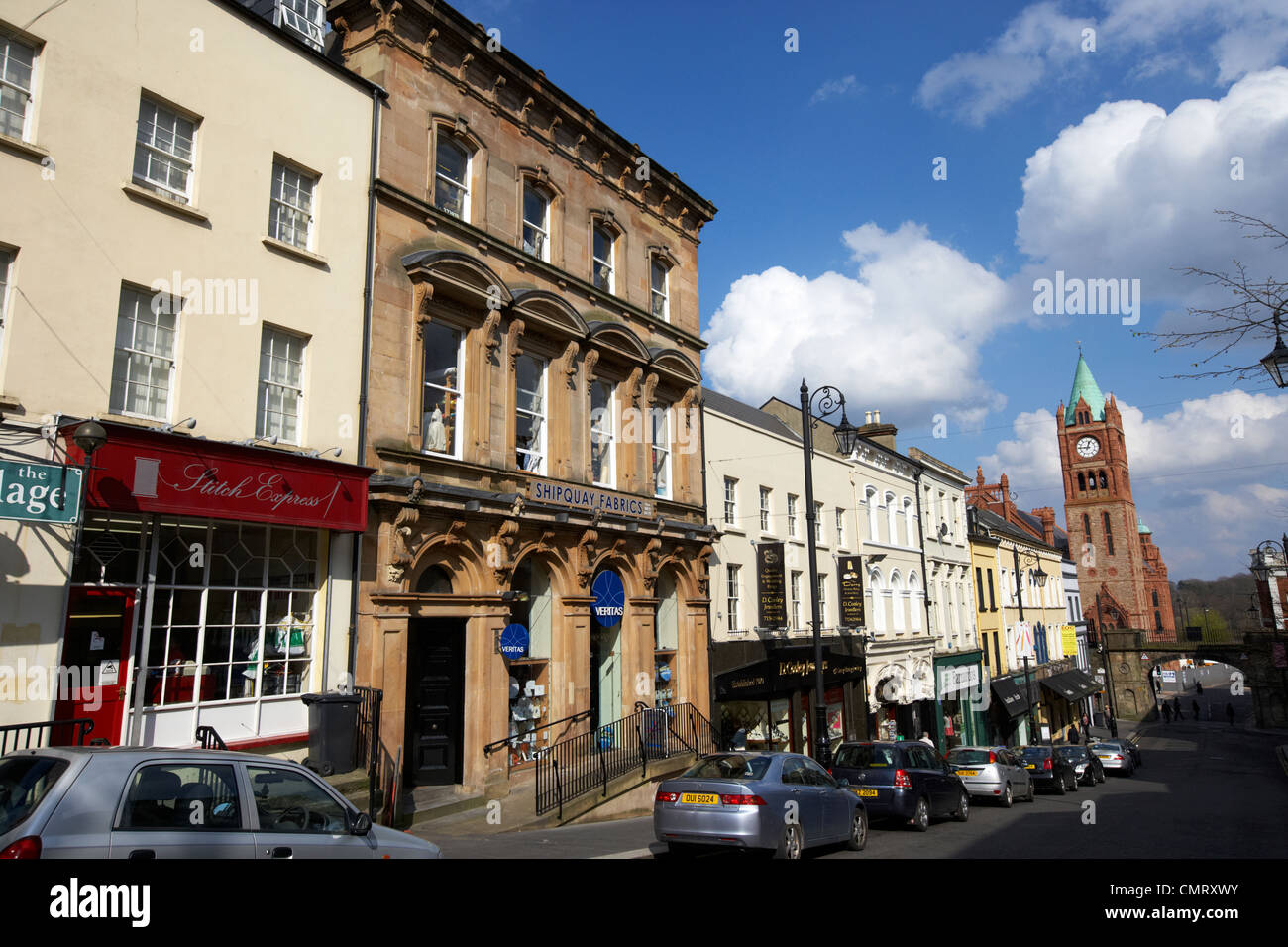 shipquay street inside the walls of Derry city county londonderry northern ireland uk. Stock Photo