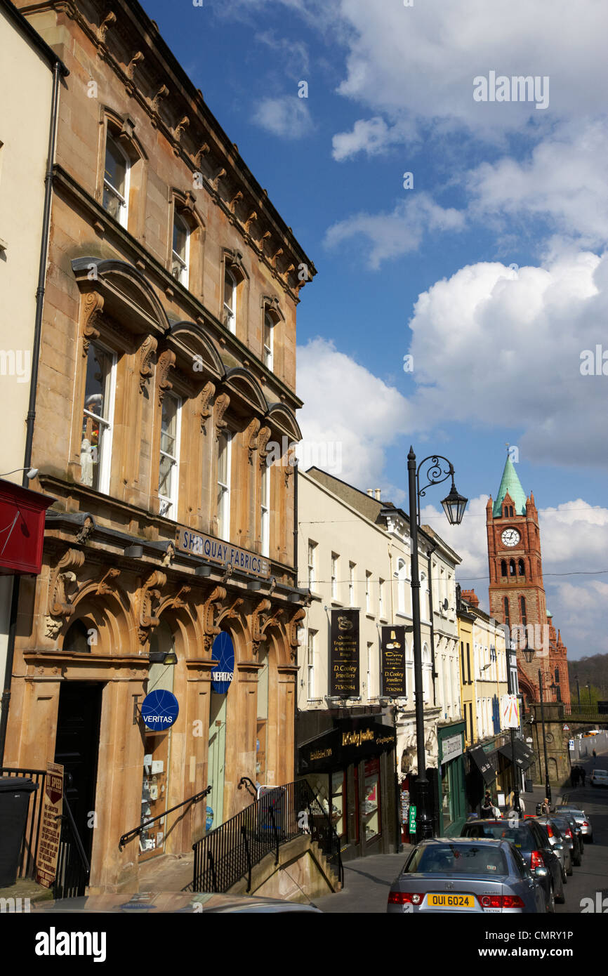 shipquay street inside the walls of Derry city county londonderry northern ireland uk. Stock Photo