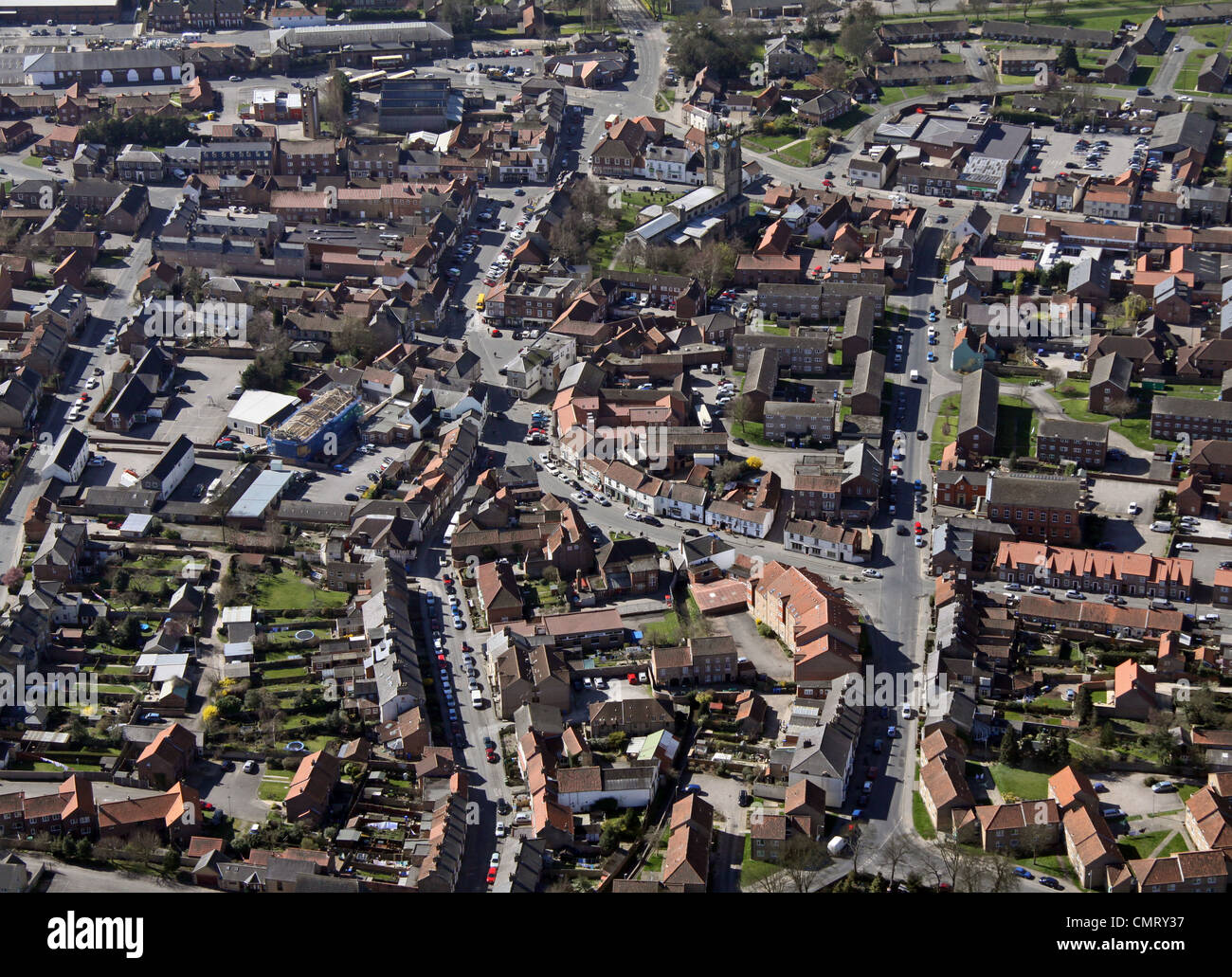 aerial view of Pocklington town centre, Yorkshire Stock Photo Alamy