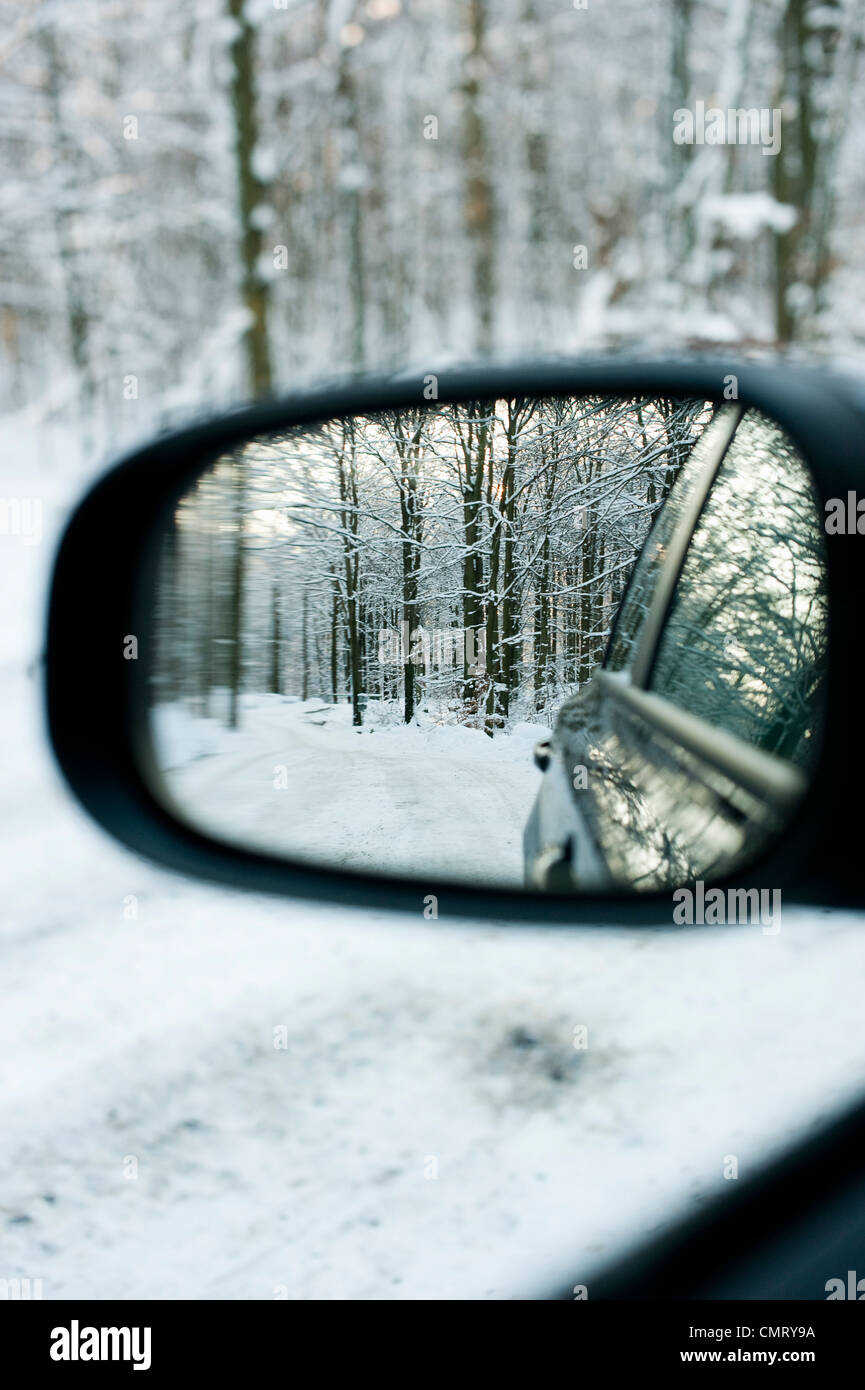 Closeup On Rear View Mirror Stock Photo Alamy