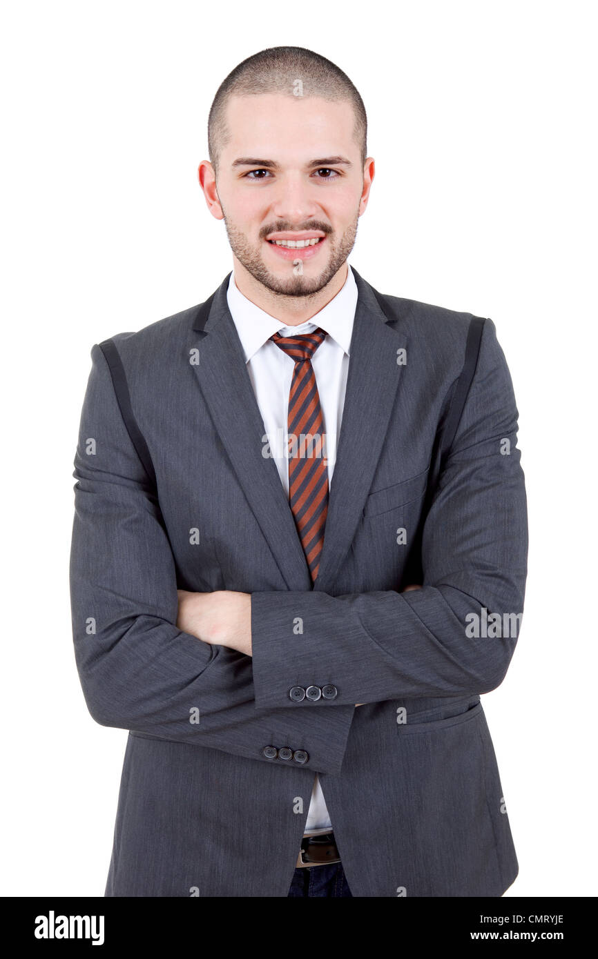young business man portrait isolated on white Stock Photo - Alamy