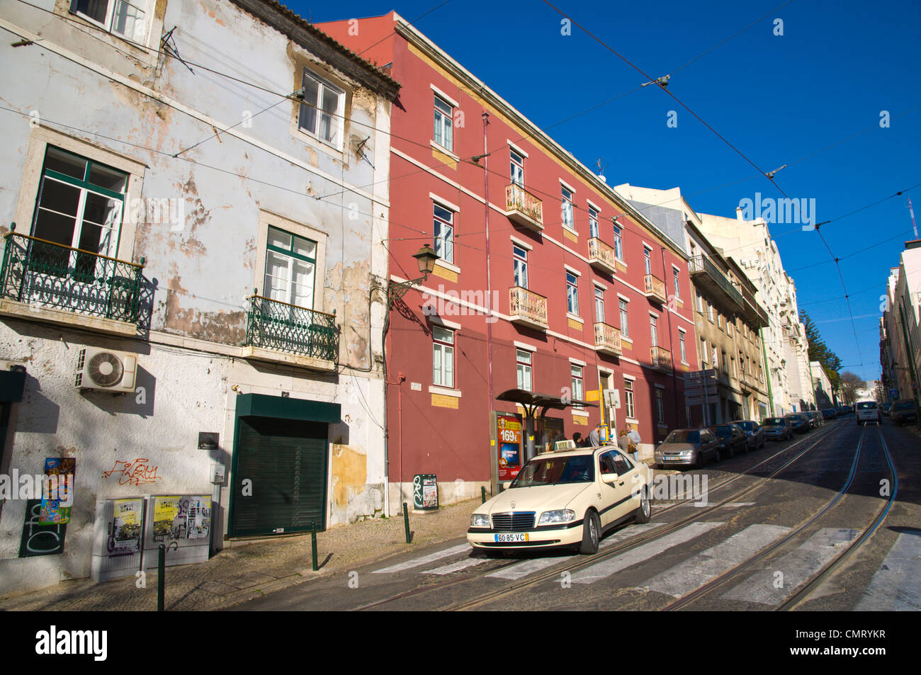 Rua da Voz do Operario street Alfama district central Lisbon Portugal Europe Stock Photo