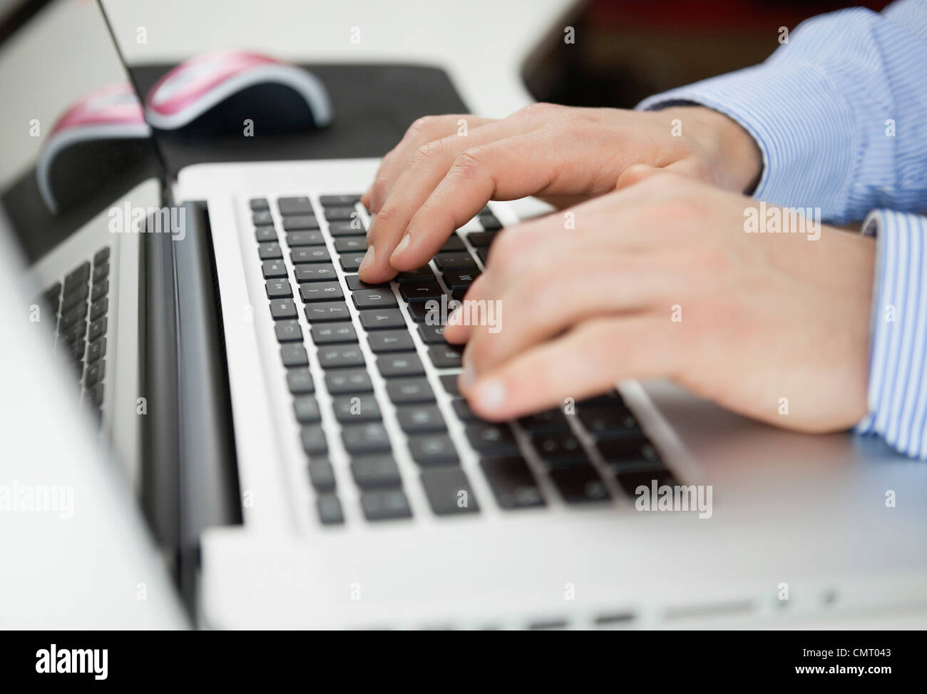 Man typing on keyboard Stock Photo Alamy