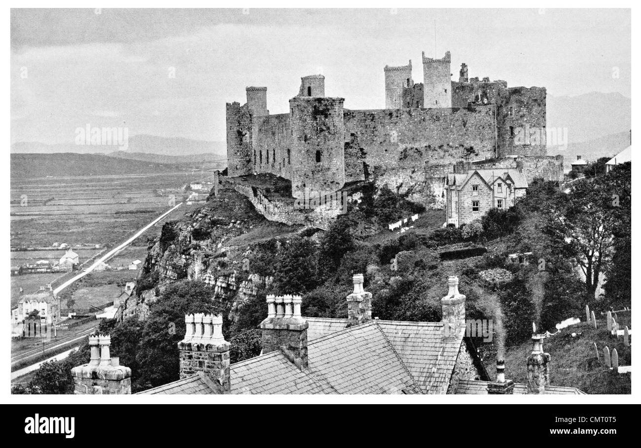 1923 Harlech Castle Gwynedd North Wales Stock Photo