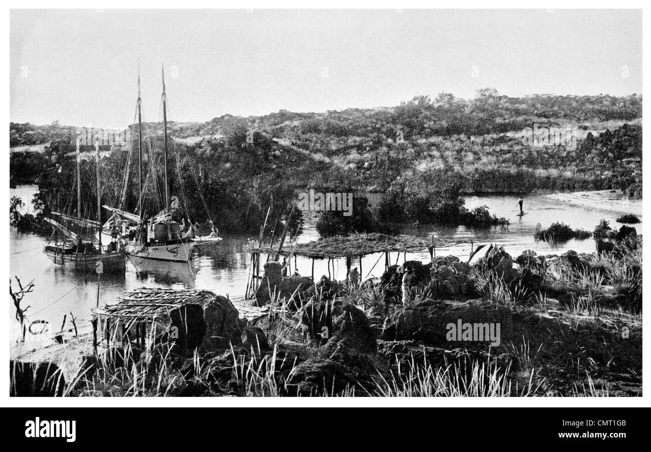 1924 Culwulla Jamberoo, New South Wales and Beagle Bay Mission Schooner in Chilli Creek Australia Stock Photo