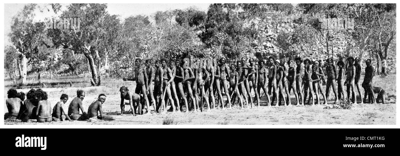 1924 Corroboree a Native Aboriginal Australian Ceremonial Dance Stock Photo