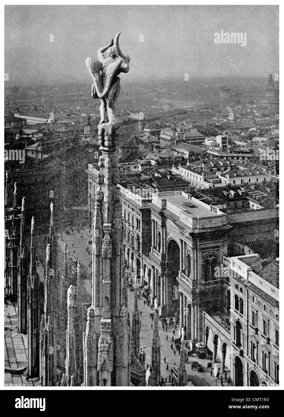 1924 Angel of Milan Marble Statue Galleria Vittorio Emanuale Stock Photo