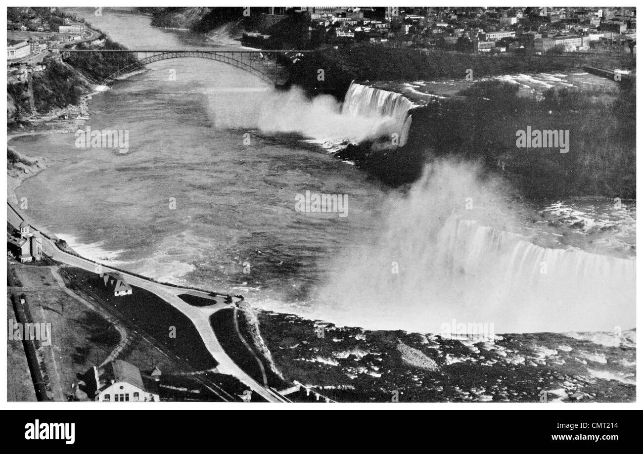 1924 Niagara Falls aerial view Stock Photo