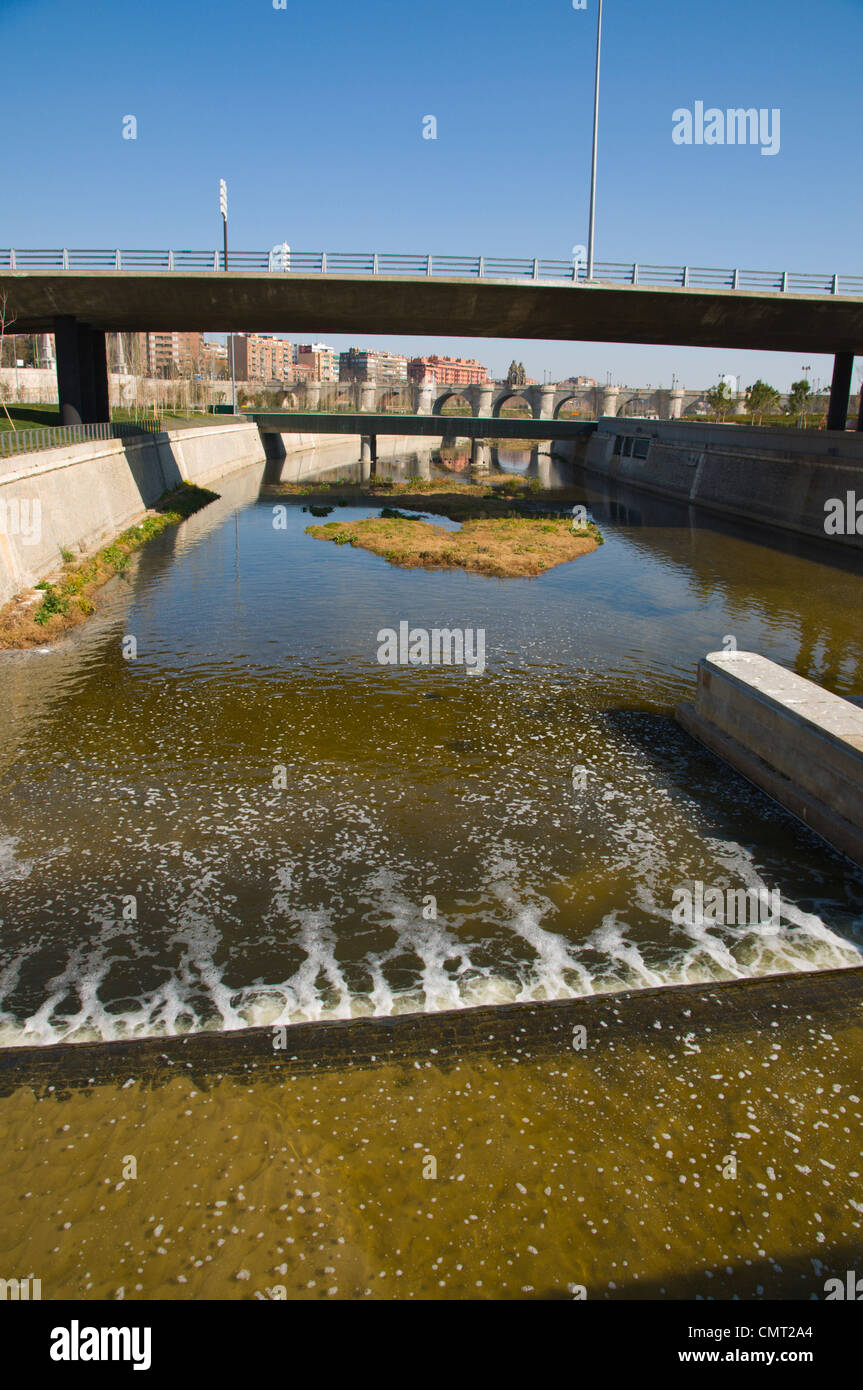 River Manzanares in Arganzuela district Madrid Spain Europe Stock Photo