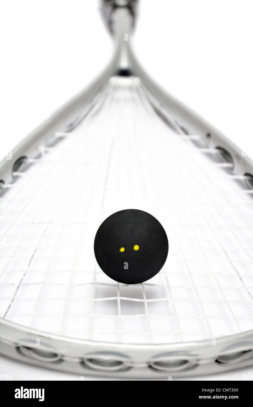 Close up of a squash racket and ball Stock Photo Alamy