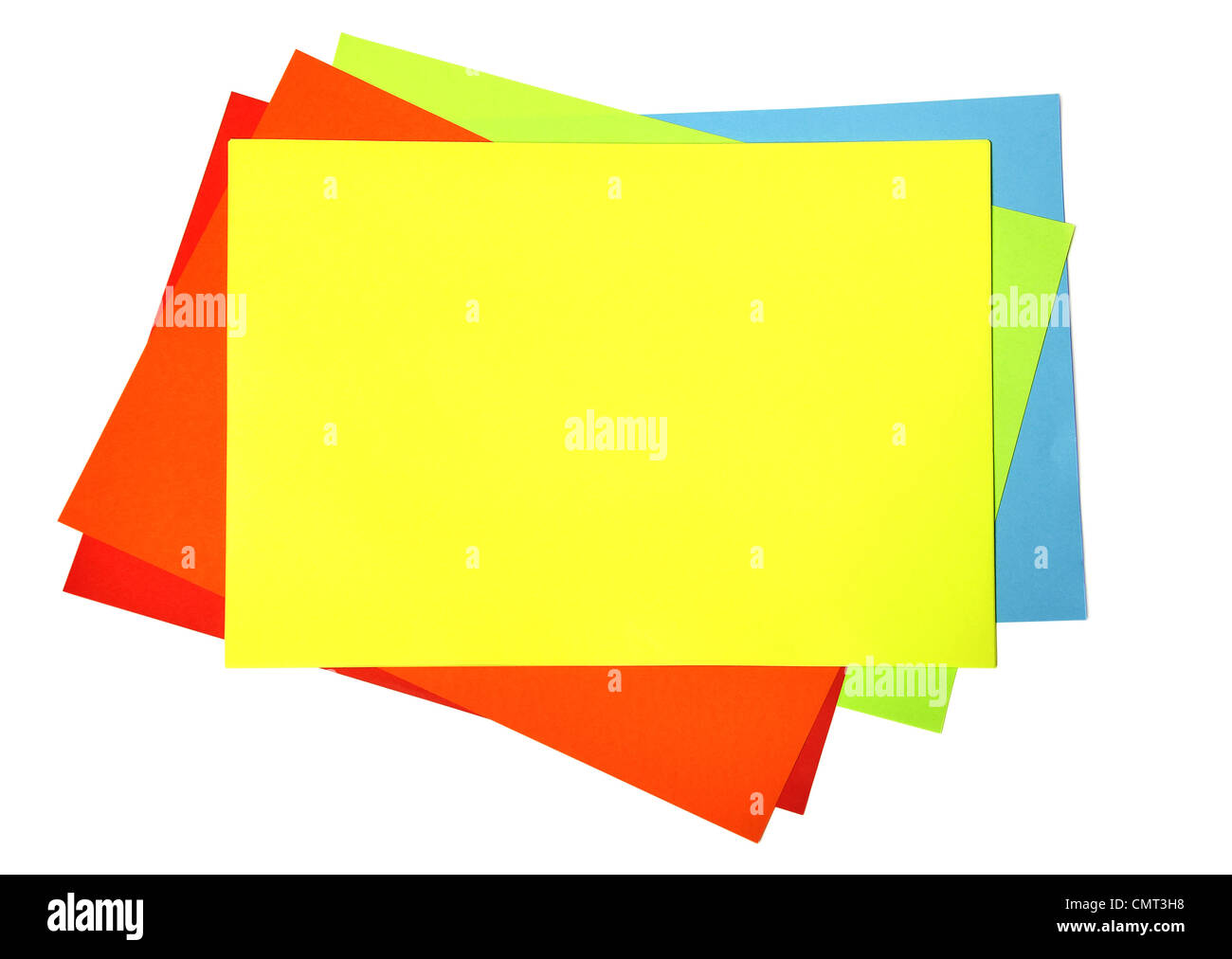 Blank of colour paper over white background Stock Photo - Alamy