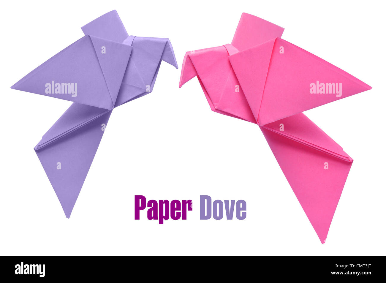 Paper Birds--Five Small White Paper Doves