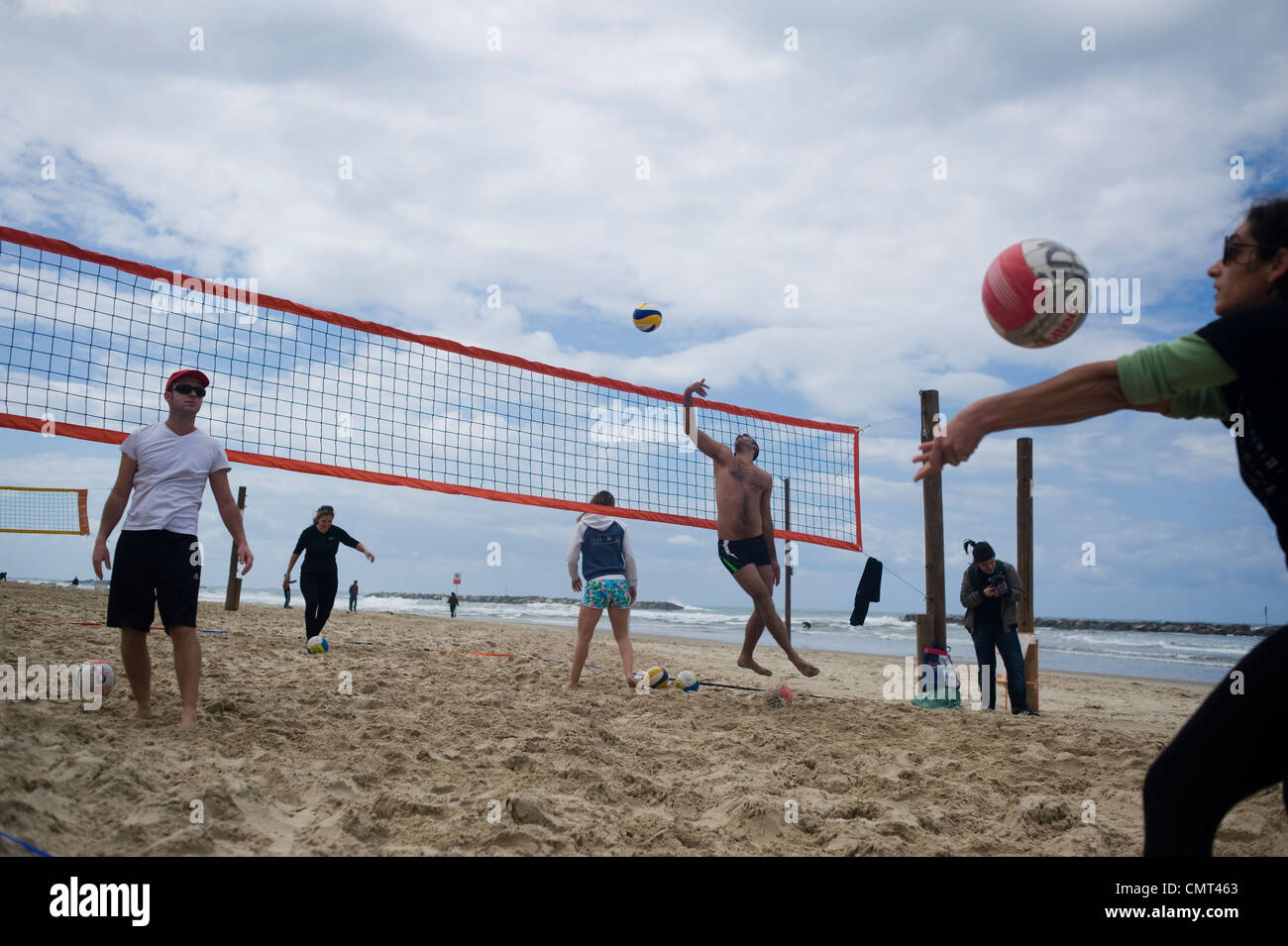 Beach volley. Tel Aviv, Israel. Beach volleyball Stock Photo - Alamy