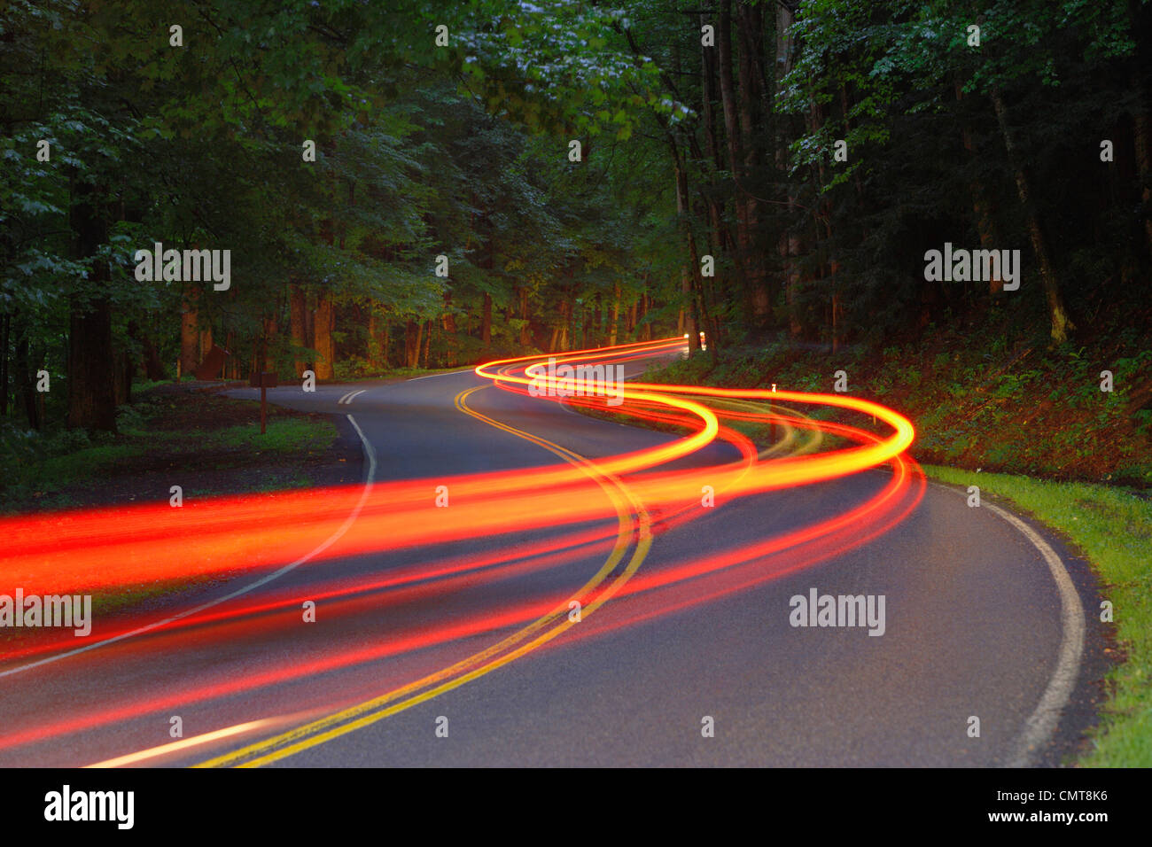 Streaking Traffic Lights, Great Smoky Mountains National Park