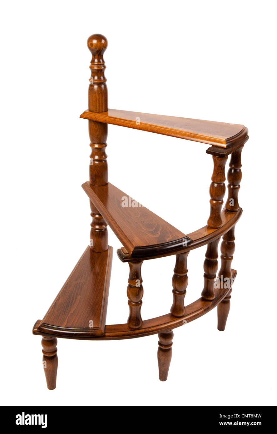 reproduction furniture, mahogany library steps Stock Photo Alamy