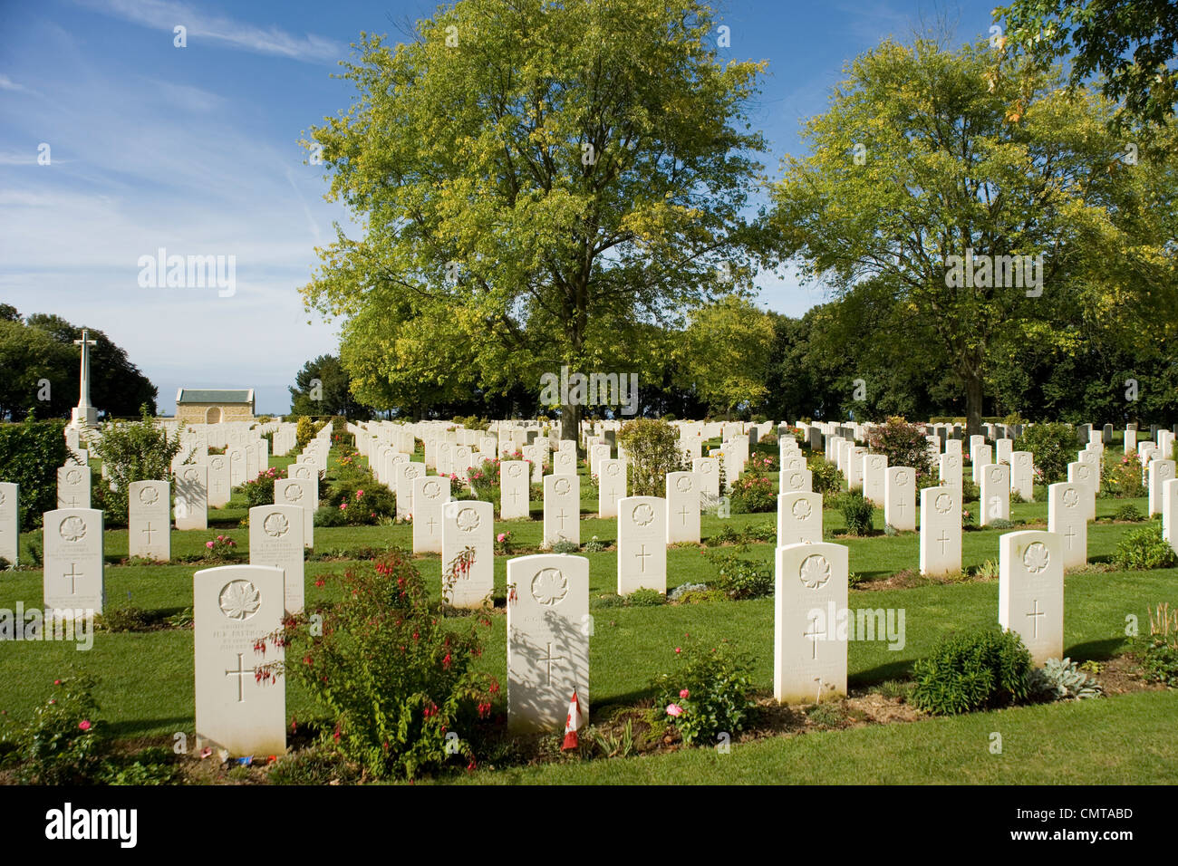 Commonwealth War Graves Commision Canadian Cemetery at Beny sur Mer,Normandy arising from D Day and subsequent battles Stock Photo