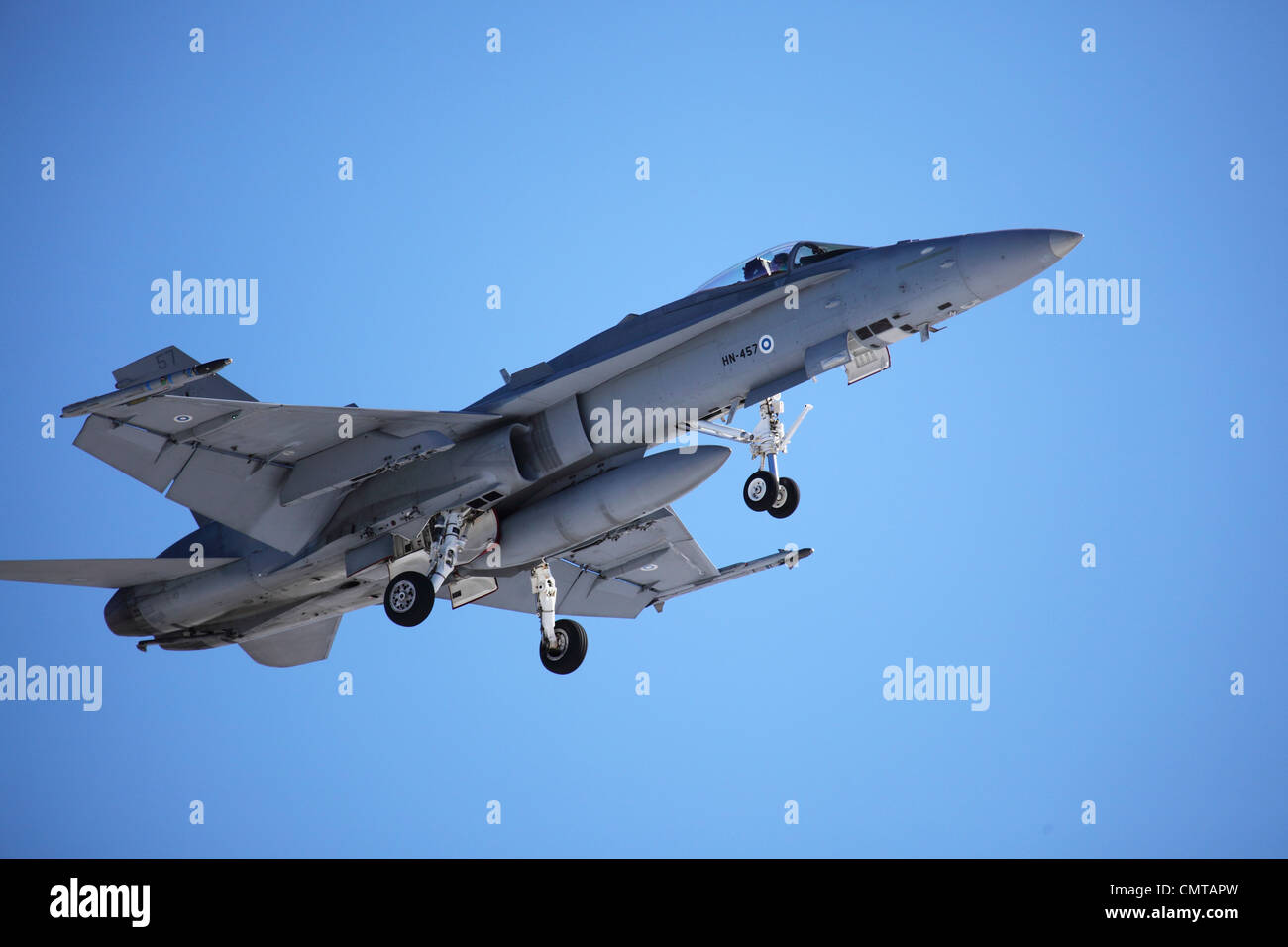 A McDonnell Douglas F/A-18 Hornet multi-role fighter aircraft. Stock Photo