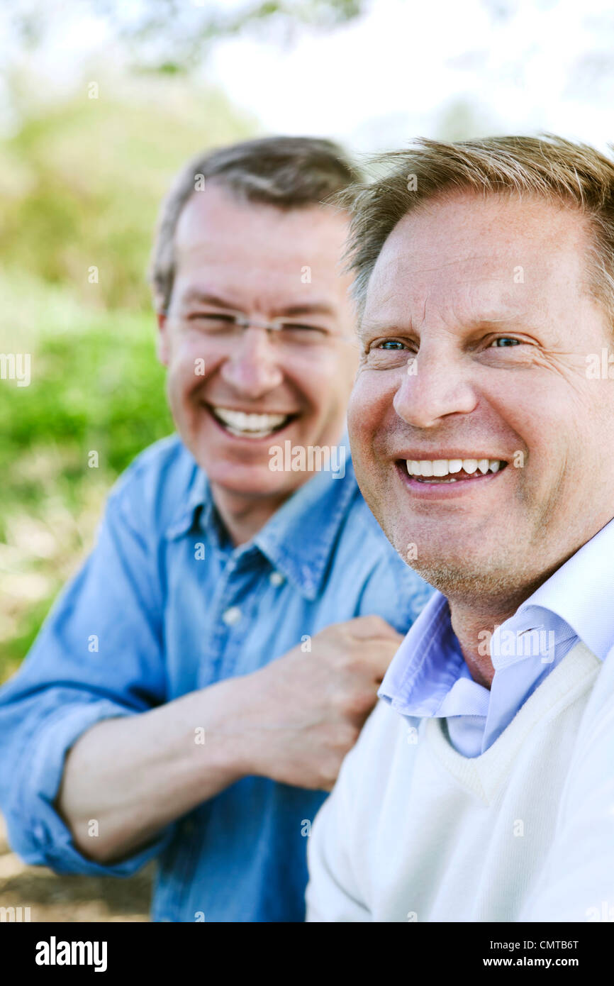 Close-up of cheerful friends enjoying their vacations Stock Photo