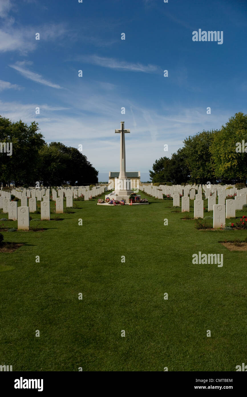 Commonwealth War Graves Commision Canadian Cemetery at Beny sur Mer,Normandy arising from D Day and subsequent battles Stock Photo