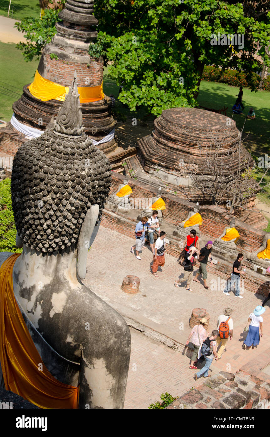Thailand, Ayutthaya. Wat Phra Chao Phya-thai (aka Wat Yi Chai-mongkol). Stock Photo