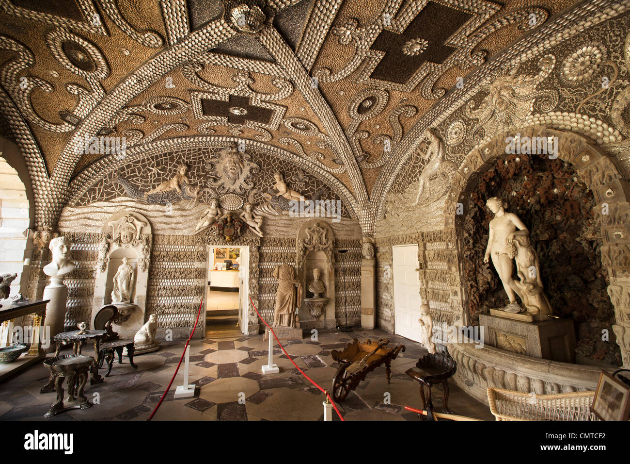 UK, England, Bedfordshire, Woburn Abbey interior, the grotto, created as Italian tradition loggia in early 1600s Stock Photo