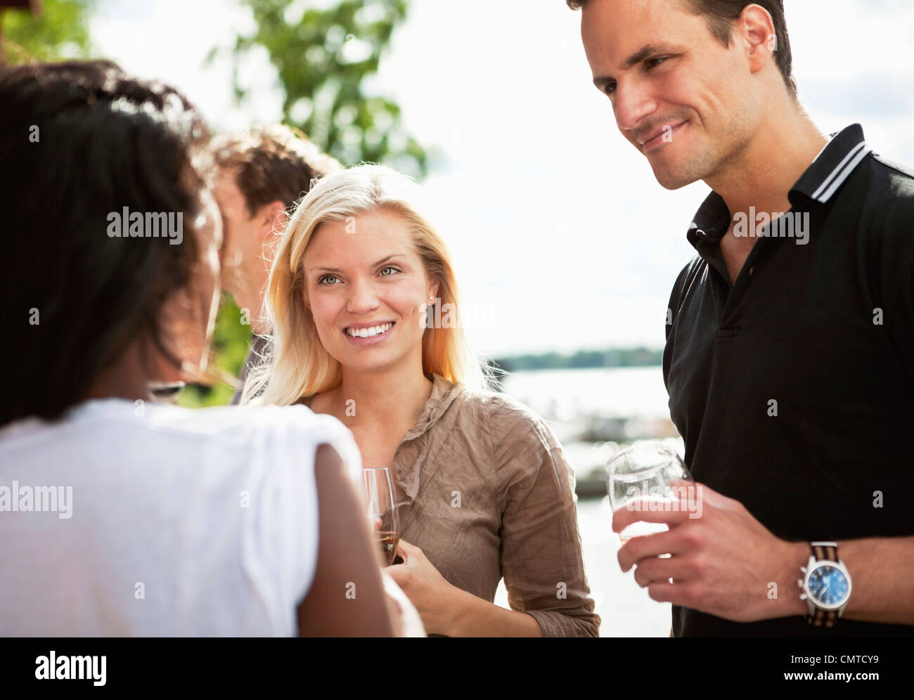 Group of friends having a party Stock Photo