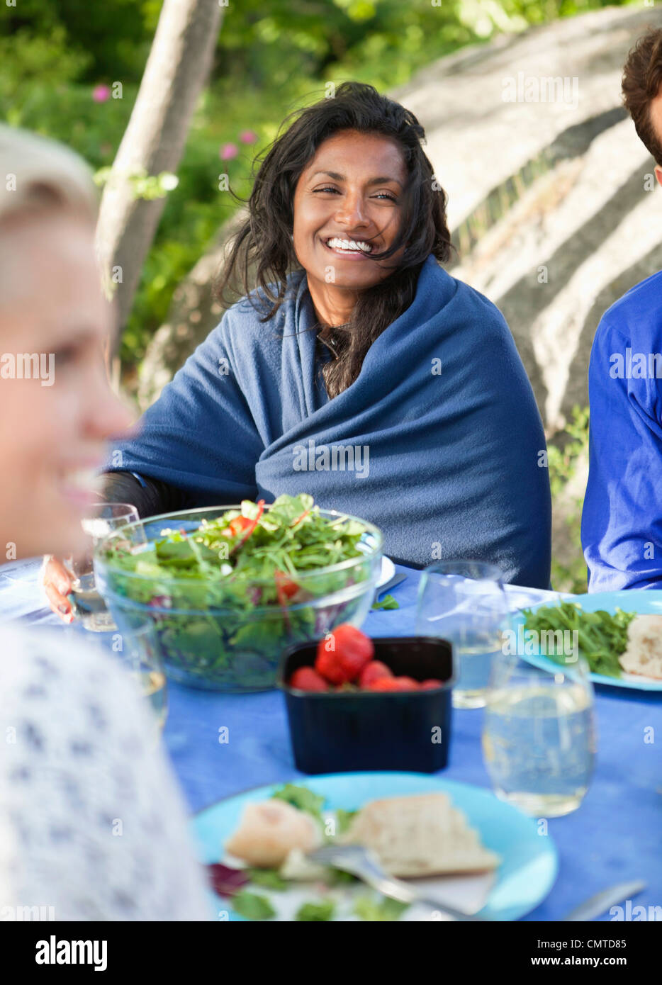 Friends at dinner table Stock Photo - Alamy