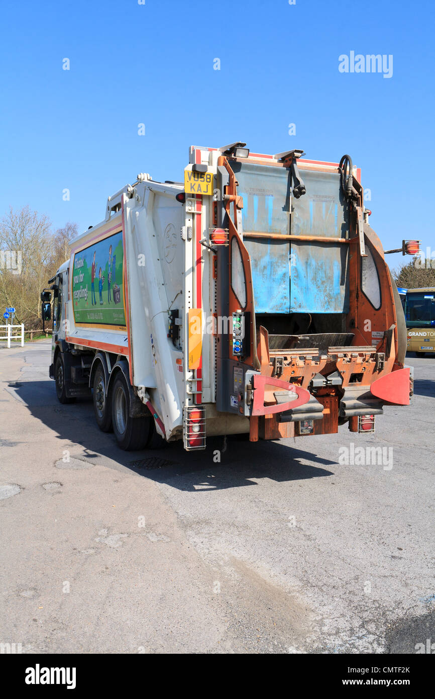 UK refuse truck parked Stock Photo Alamy