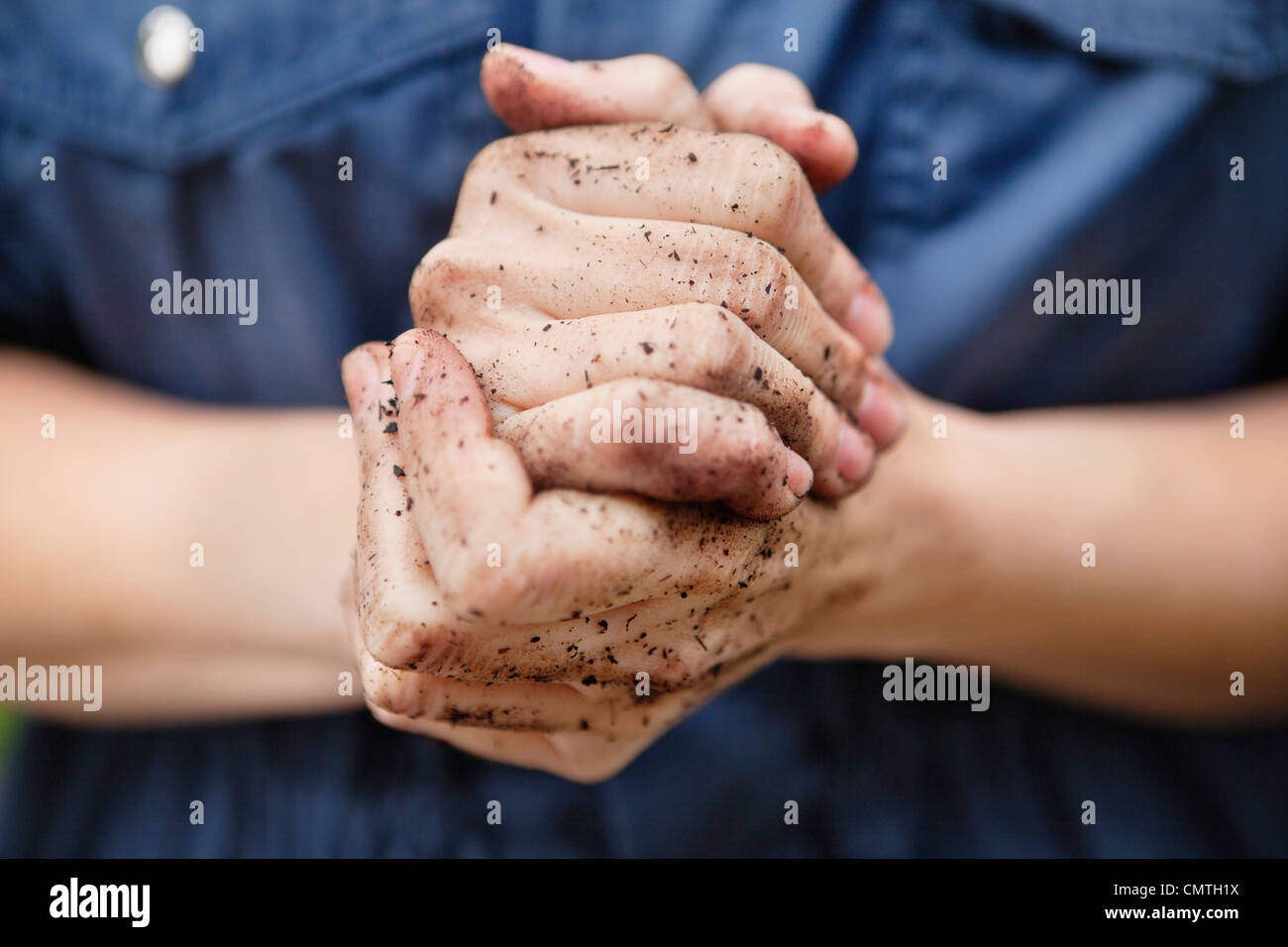 Dirty hands Stock Photo
