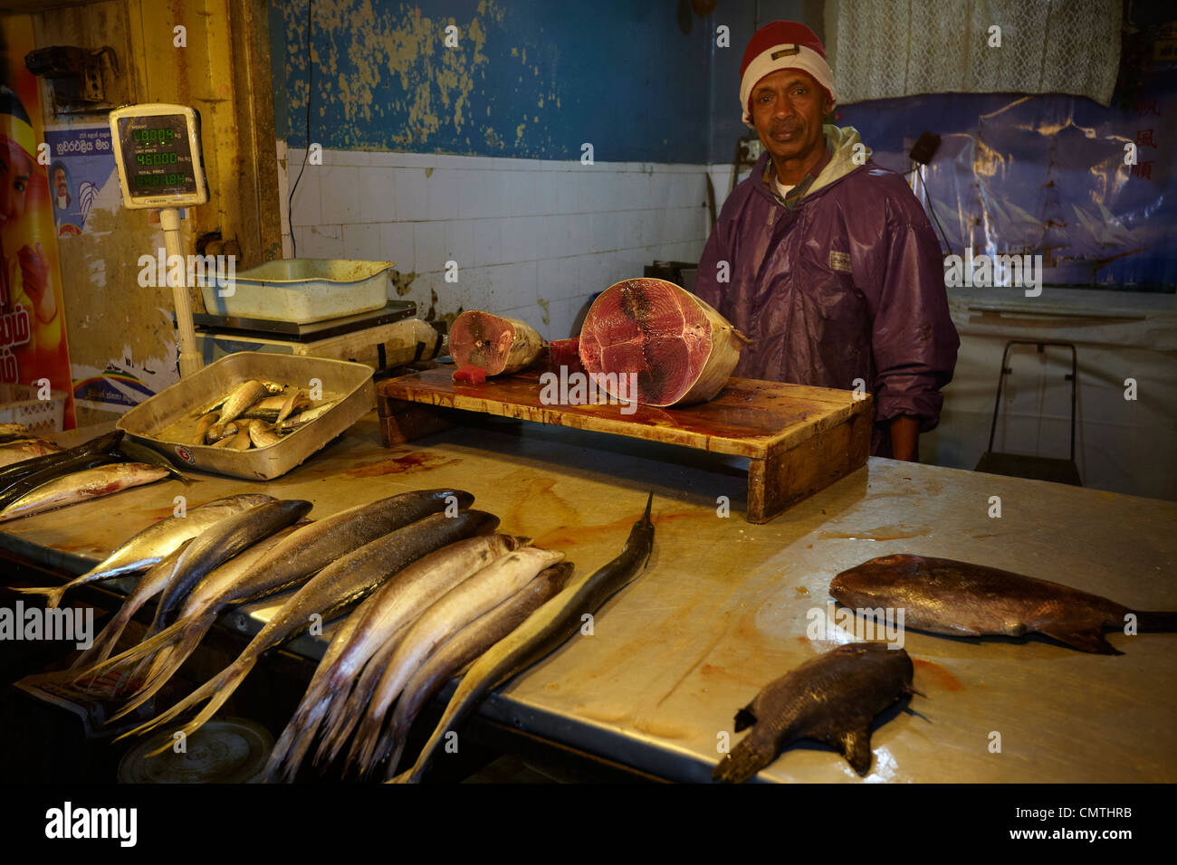 Sri Lanka - Nuwara Eliya, Kandy province, fresh fish at the market Stock Photo