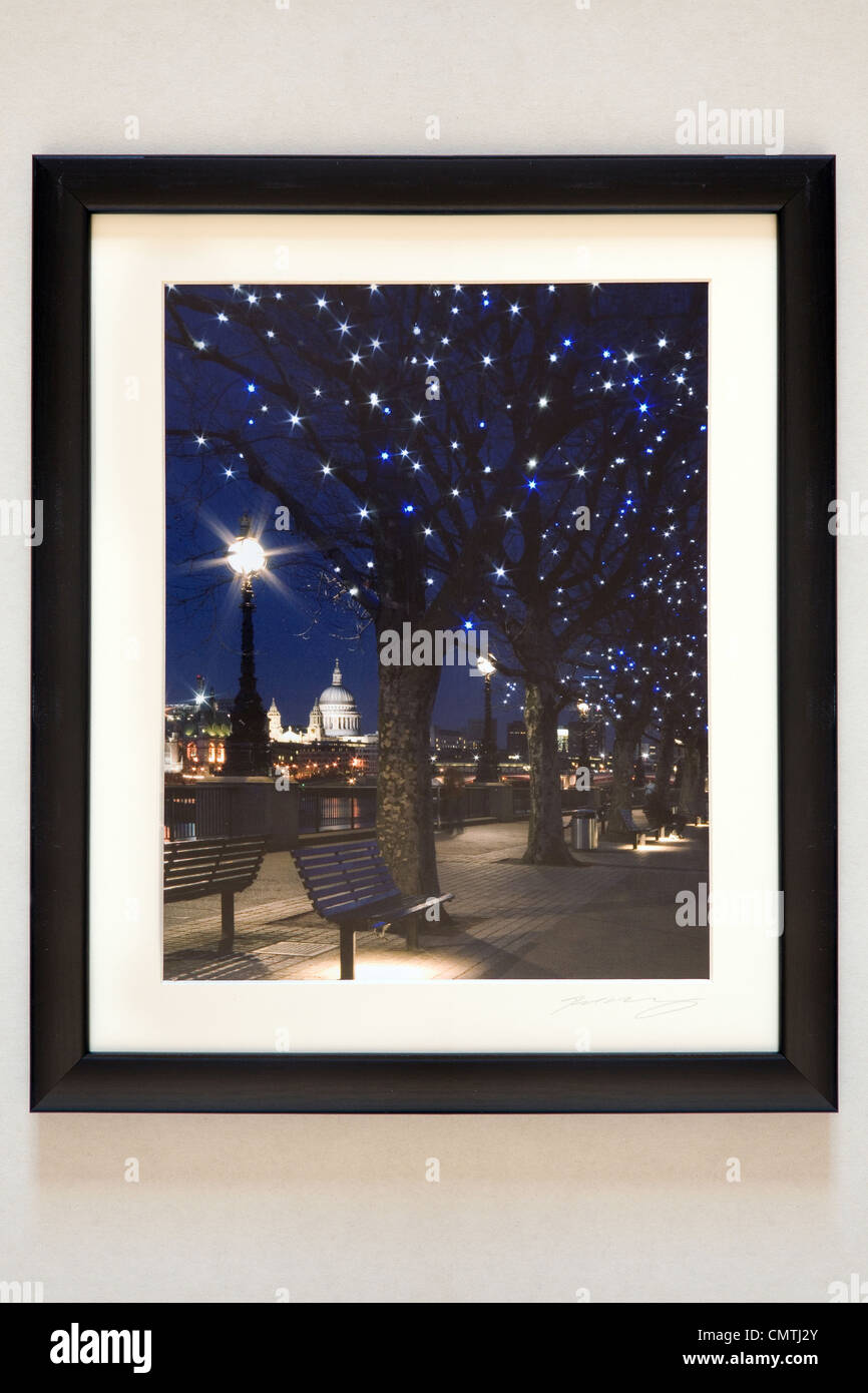 Framed photograph of The South Bank, London Stock Photo
