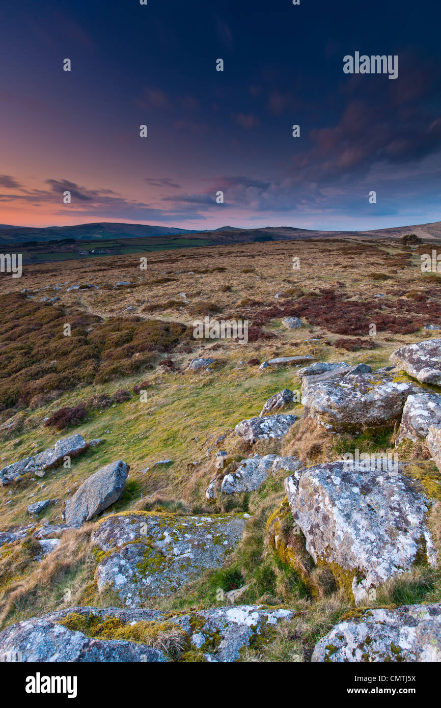 View over the Dartmoor National Park from Buckland Beacon, Buckland in