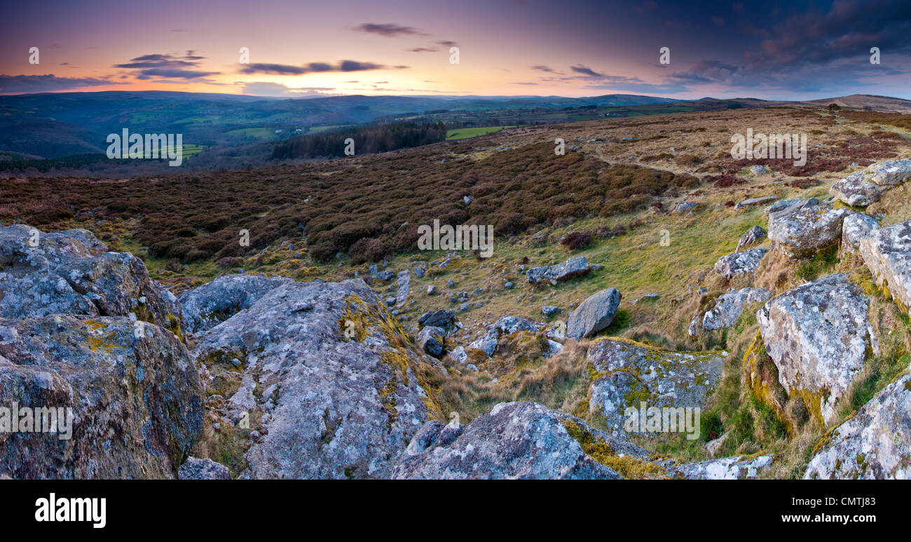 View over the Dartmoor National Park from Buckland Beacon, Buckland in