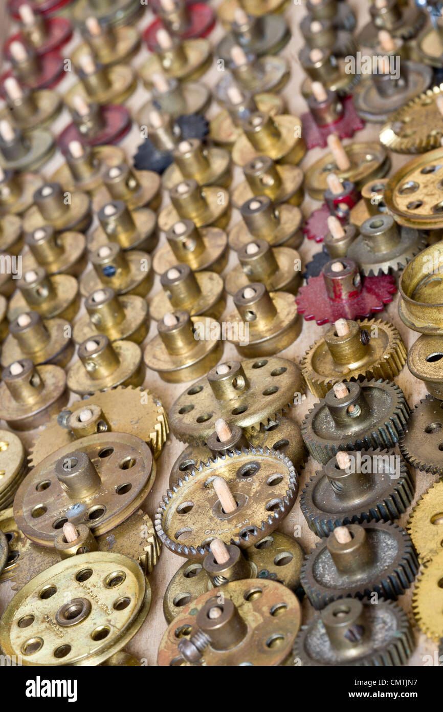 Meccano gears and wheels Stock Photo