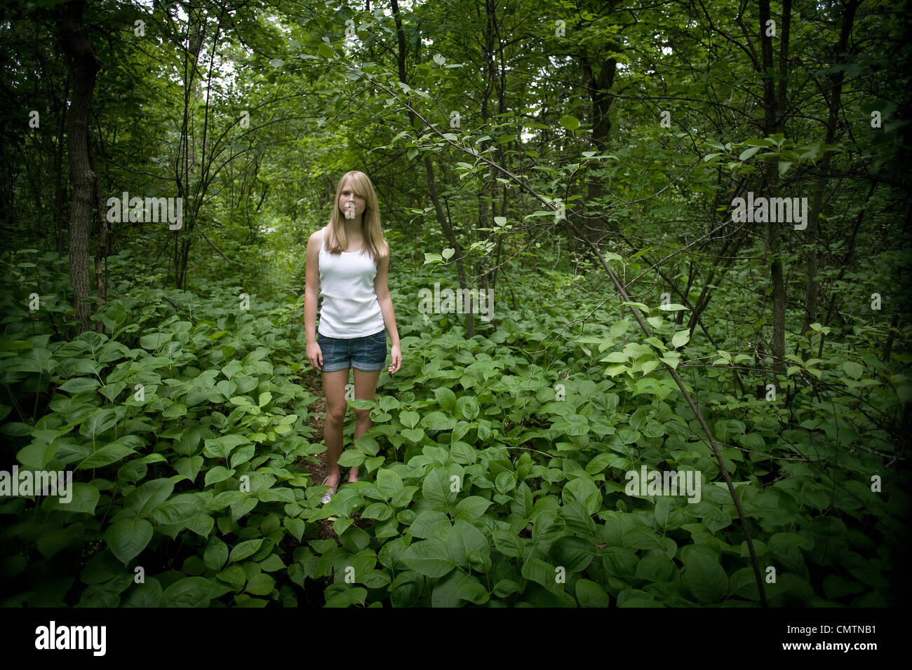 Teen girls standing in forest hi-res stock photography and images - Alamy