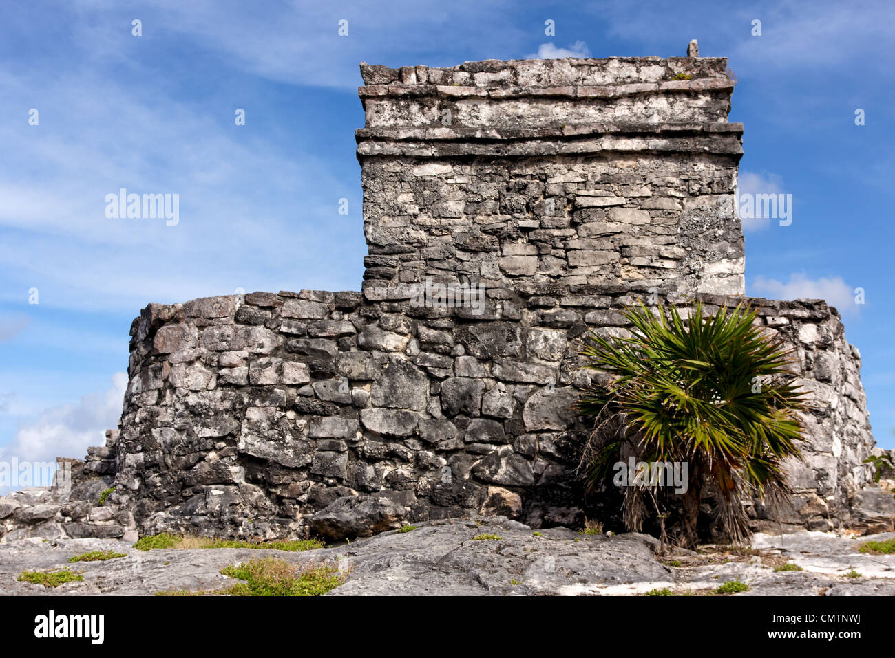 Mayan ruins at the archaeological site of Tulum, Quintana Roo, Mexico. Stock Photo